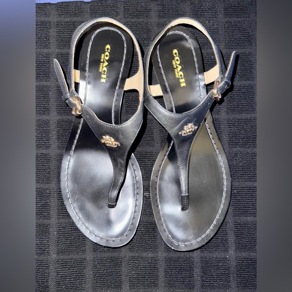 EUC Coach Black Women's Leather Sandals